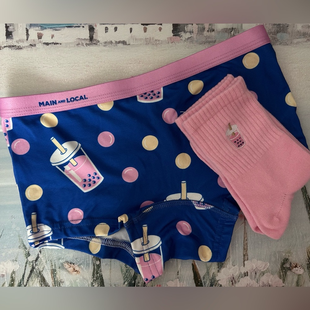 Main And Local Boba Underwear & Sock Gift Set